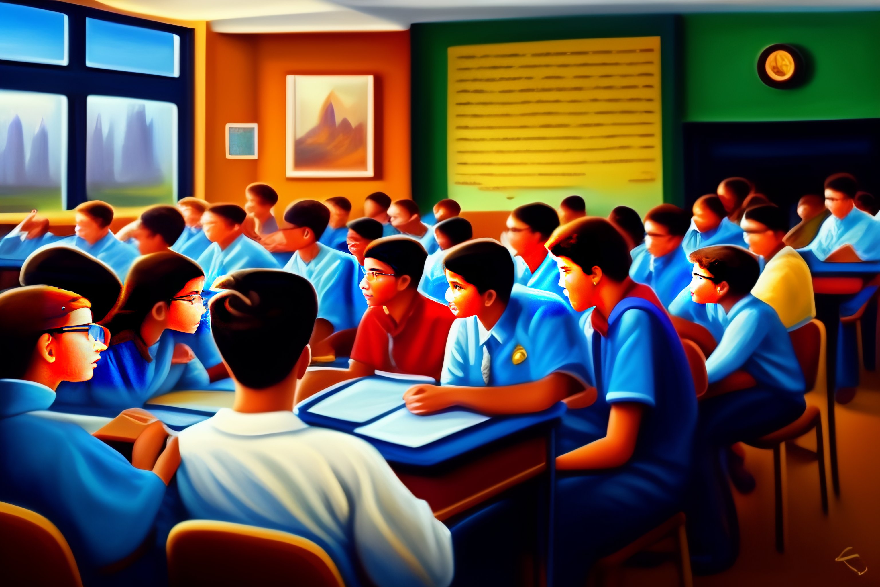 Alumnos en clase hablan sobre el arte de la oratoria